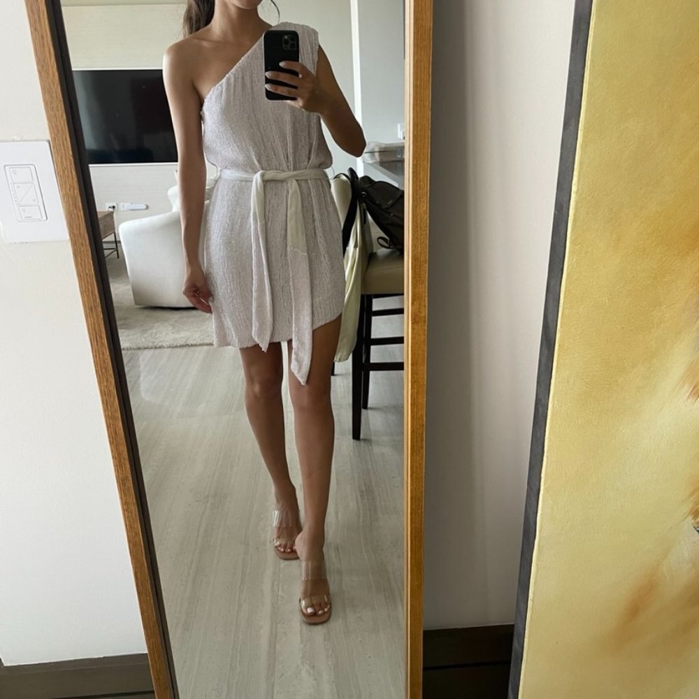 Retrofete one shoulder mini sequined dress